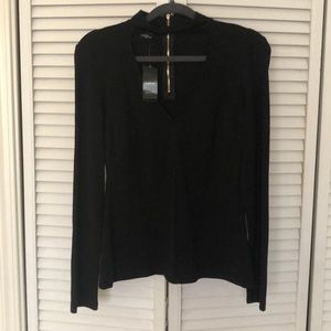 Bebe open v neck blouse